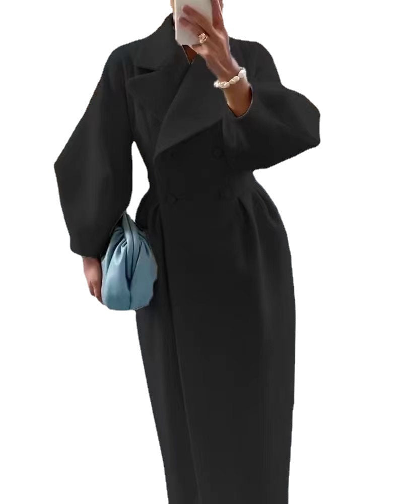 Fashion Trend Lantern Sleeve Simple Casual Coat
