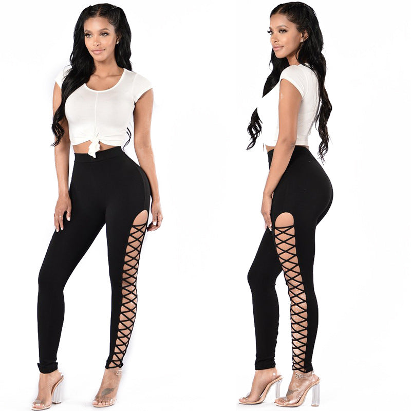 Women's Classy Side Cross Outing Skinny Leggings