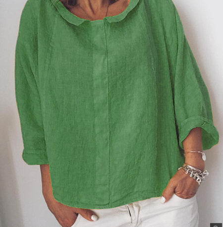 Beautiful Attractive Solid Color Collar Pullover Blouses