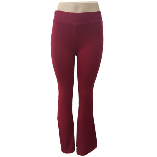 Solid Color Slim Flare Temperament Commuter Pants