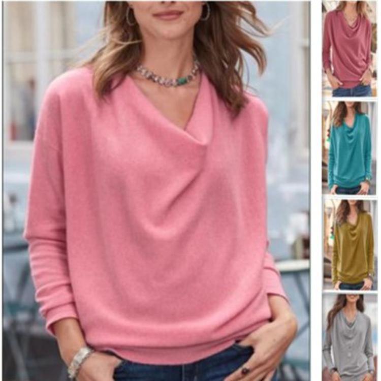 Women's Unique Slouchy Trendy Long Sleeved Blouses