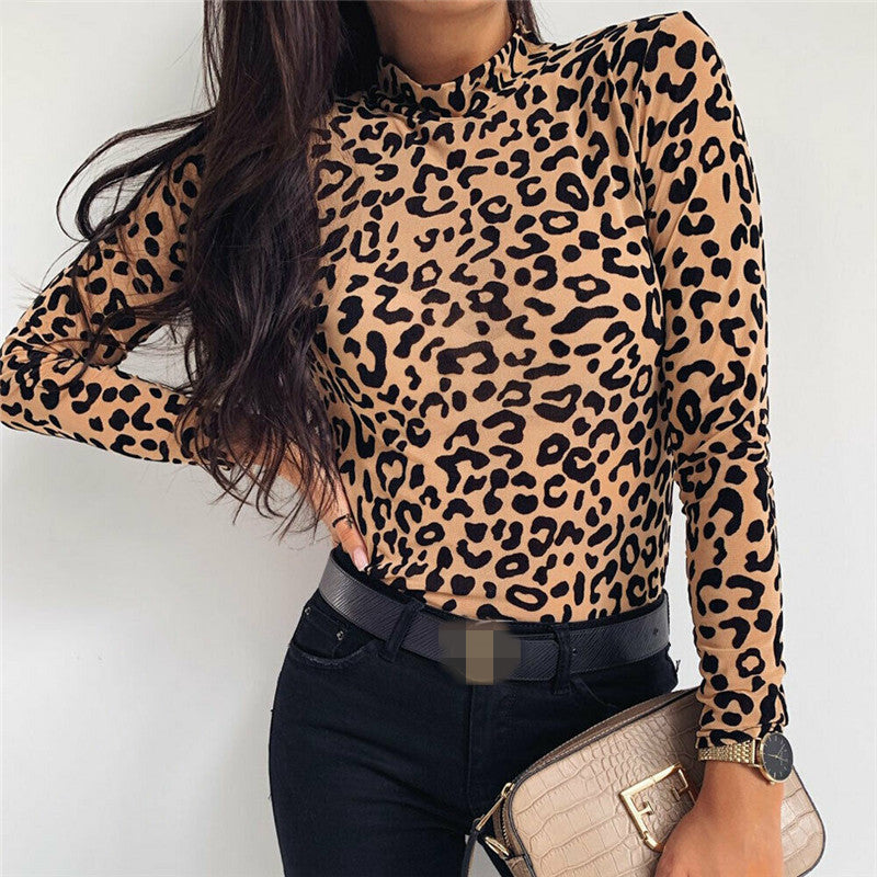 Women's Fashion Round Neck Long Sleeve Sexy Blouses