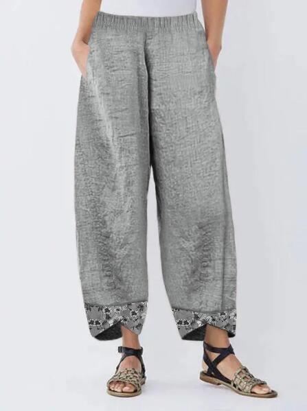 Slouchy Women's Printed Stitching Trousers Pencil Pants