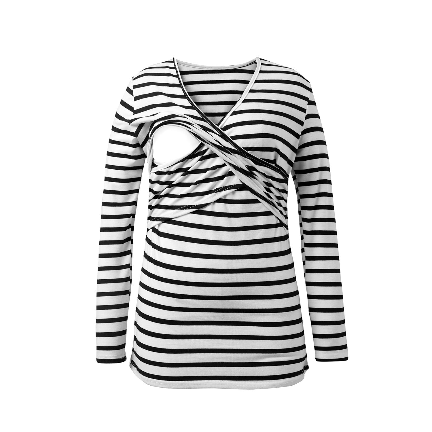 Striped Pregnant Woman Confinement Nursing Wear Blouses