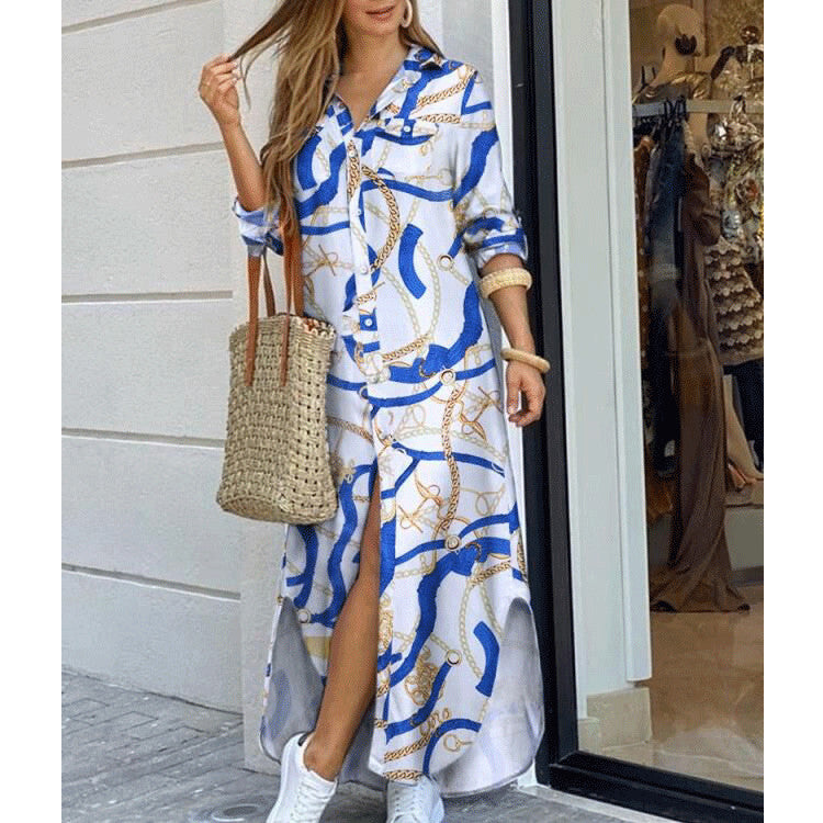 Women's Fashion Printed Sexy Shirtdress Dress Dresses