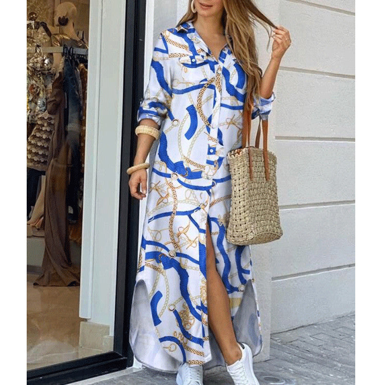 Women's Fashion Printed Sexy Shirtdress Dress Dresses