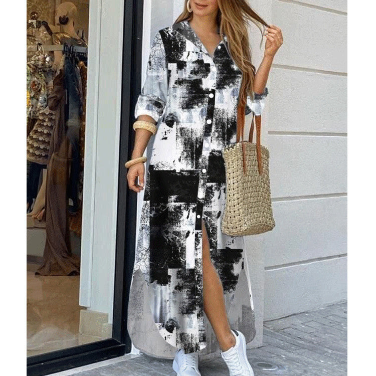 Women's Fashion Printed Sexy Shirtdress Dress Dresses