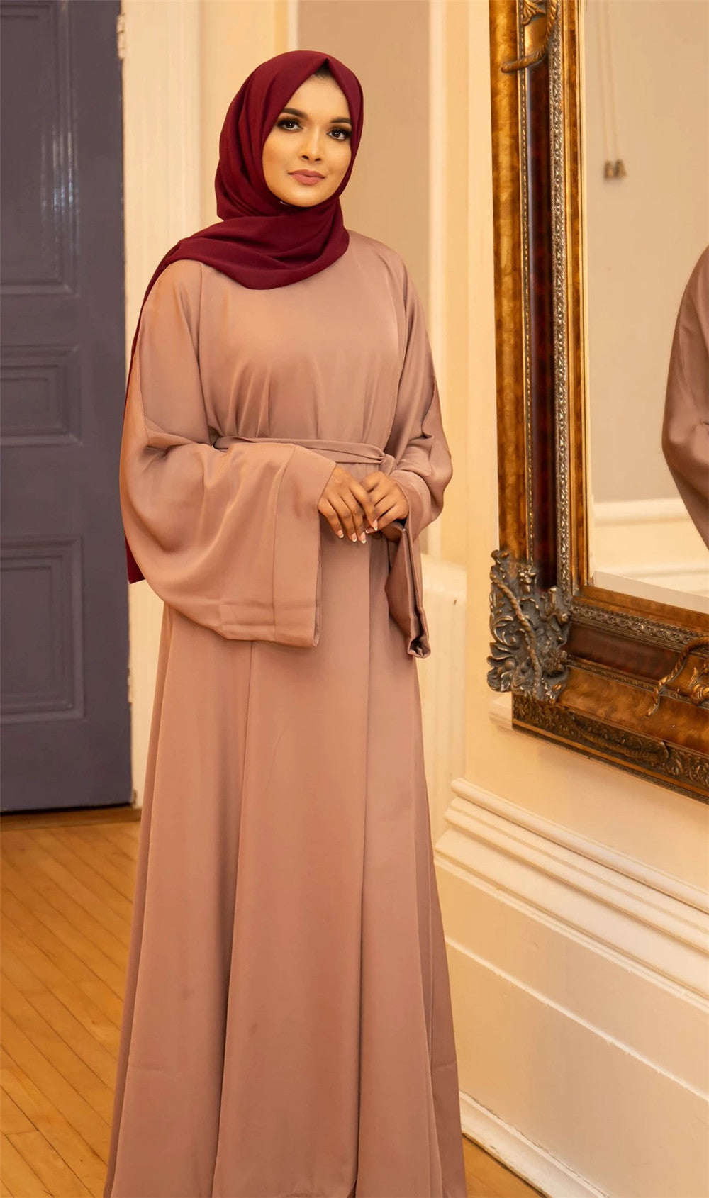 Graceful Basic Solid Color Robe Dress Dresses