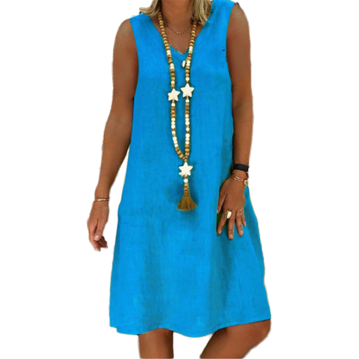 New Women's Summer V-neck Sleeveless Dress Dresses