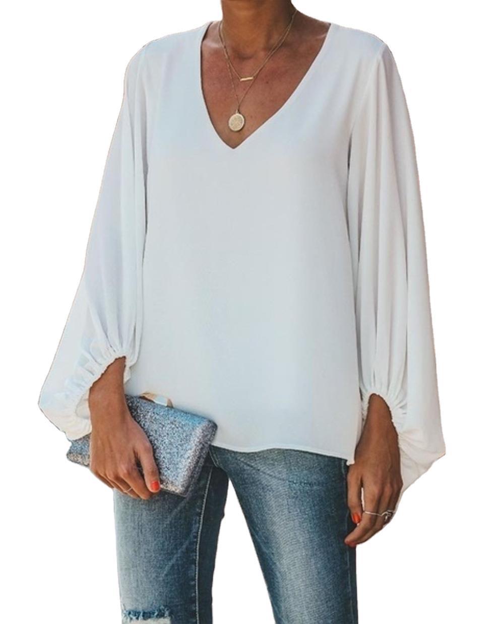 Women's Summer Lantern Sleeve Loose Long For Blouses