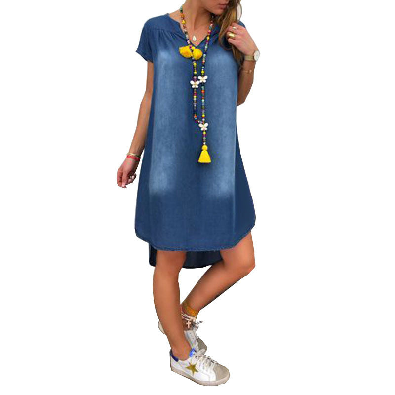 Summer Collar Pullover Sleeve Denim Dress Dresses