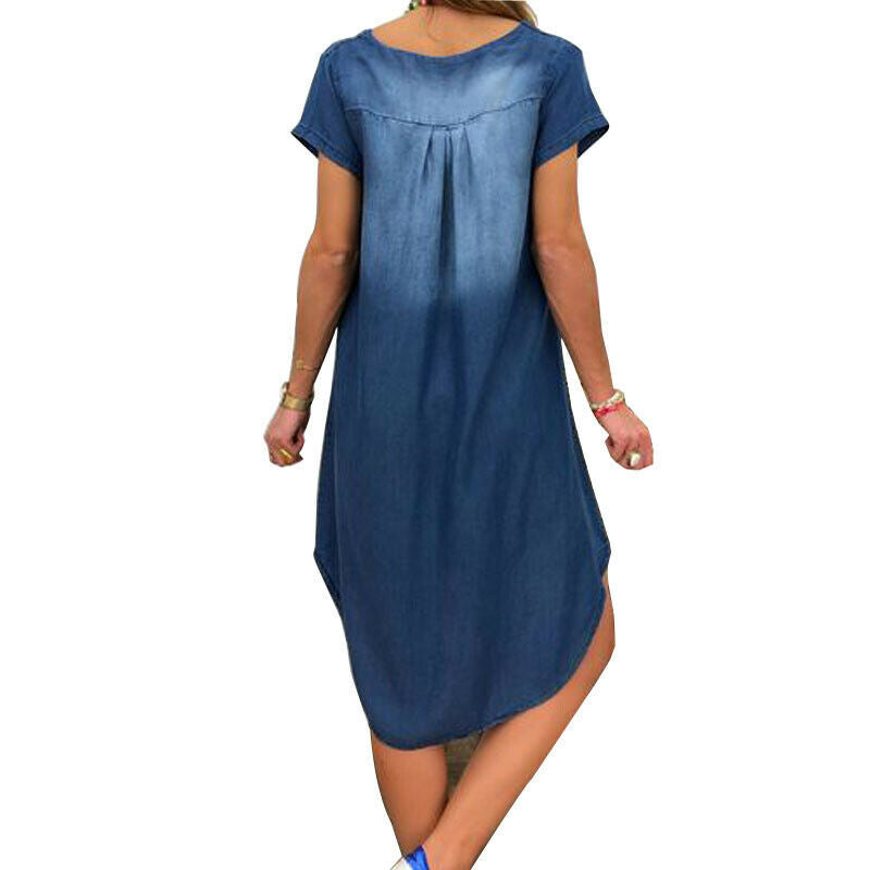 Summer Collar Pullover Sleeve Denim Dress Dresses