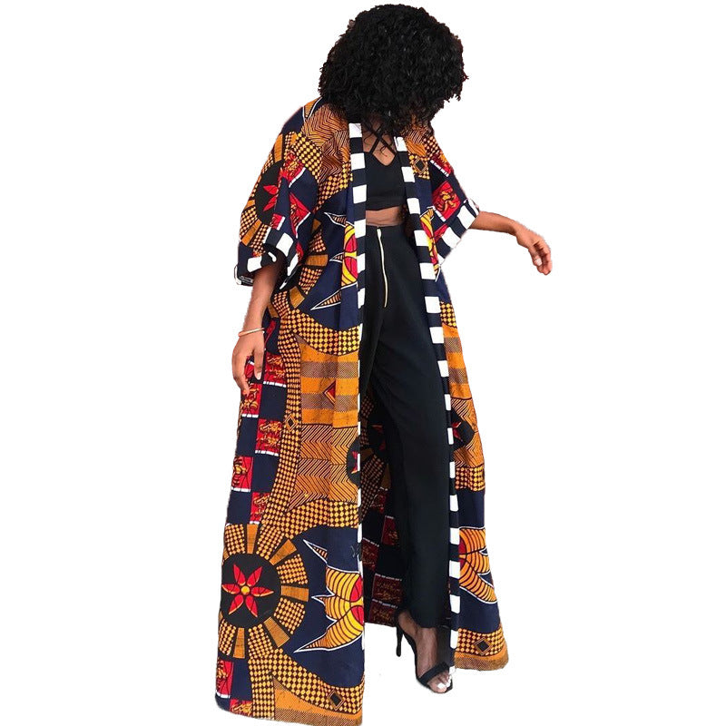 Women's Spring Trench African Ethnic Style Long Coats