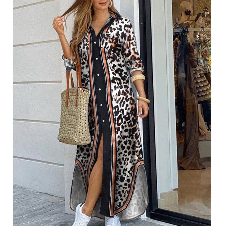 Women's Fashion Printed Sexy Shirtdress Dress Dresses