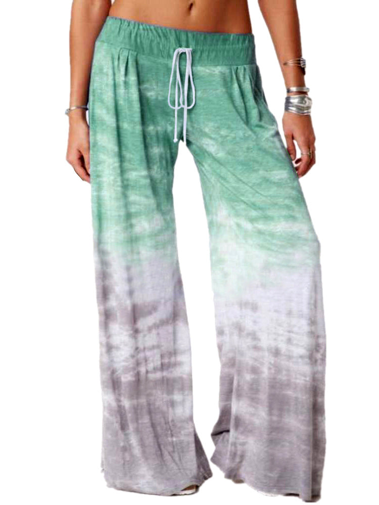 Women's Gradient Print Loose Yoga Wide Leg Pants