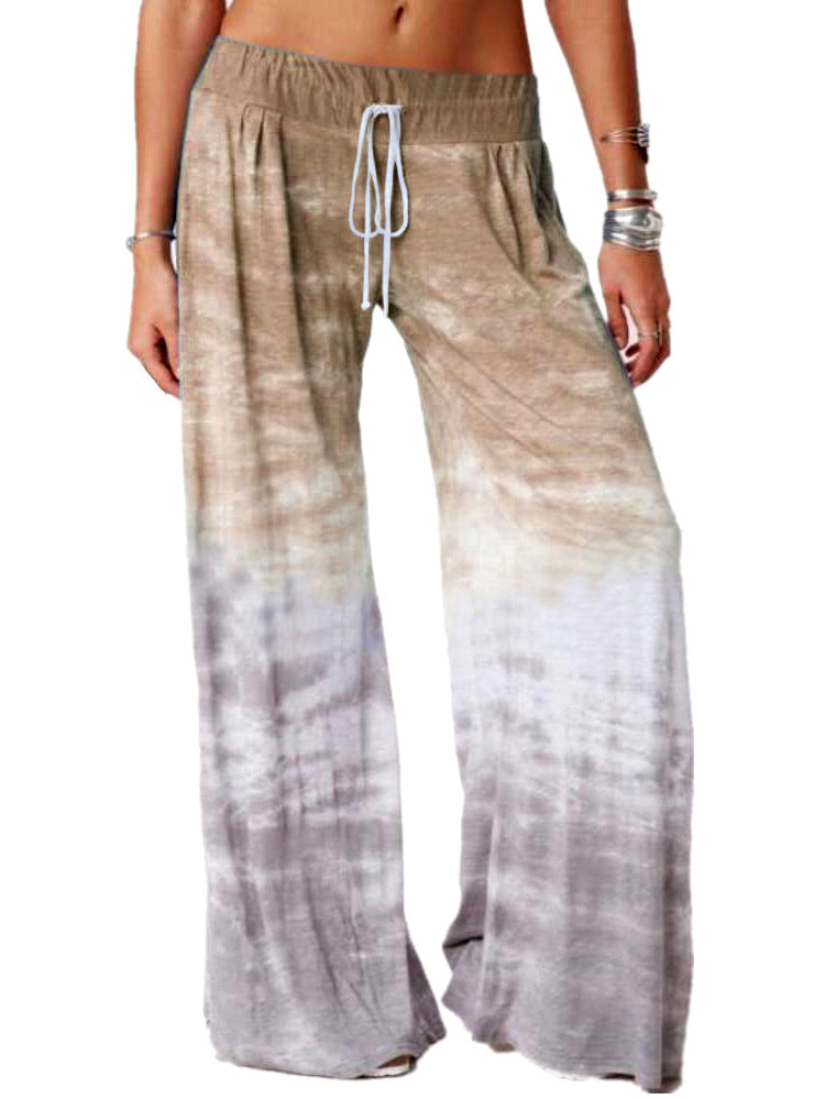 Women's Gradient Print Loose Yoga Wide Leg Pants