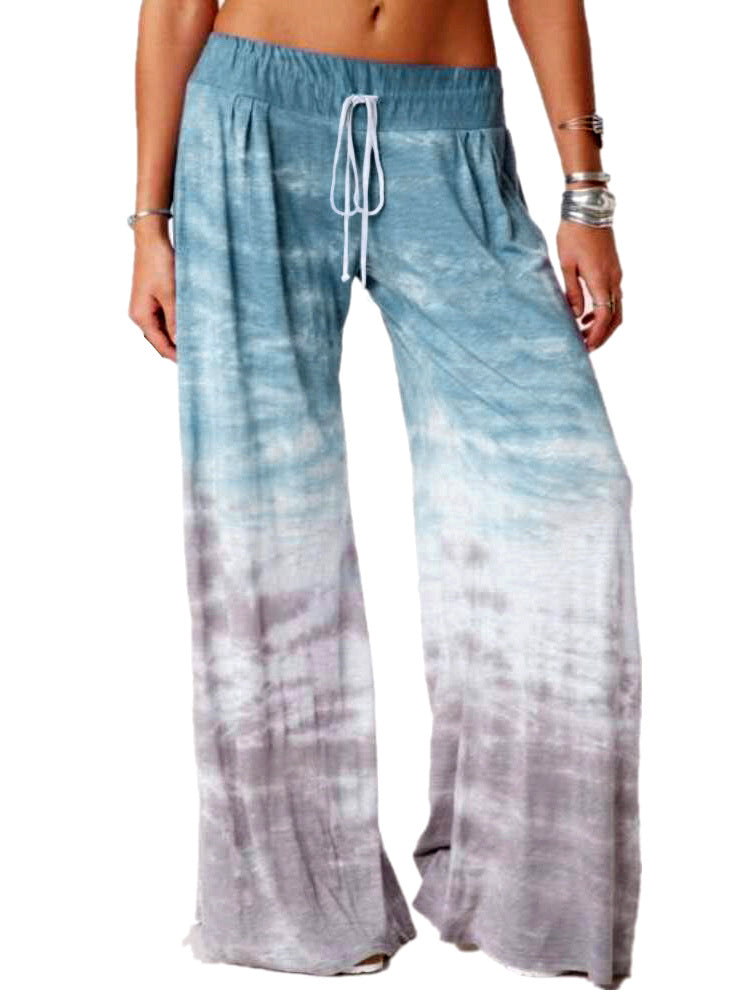 Women's Gradient Print Loose Yoga Wide Leg Pants