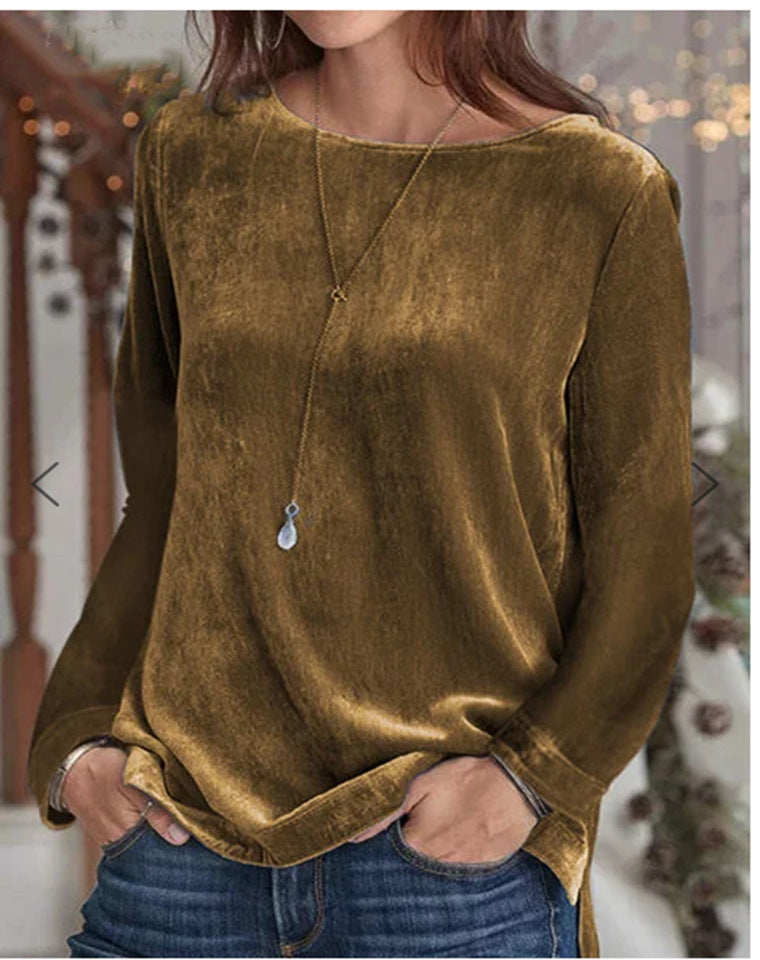 Women's Wear Solid Color Casual Round Neck Sweaters