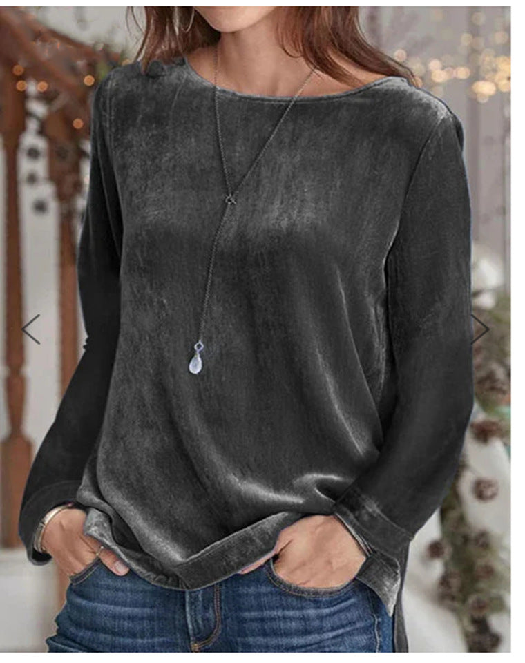 Women's Wear Solid Color Casual Round Neck Sweaters