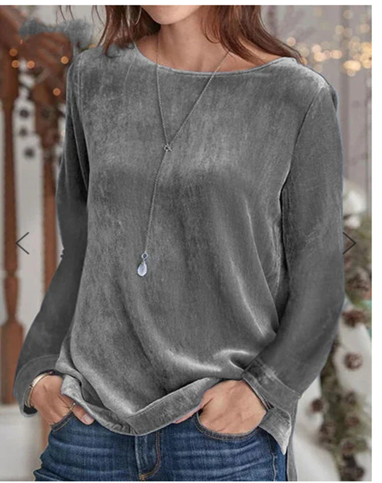 Women's Wear Solid Color Casual Round Neck Sweaters