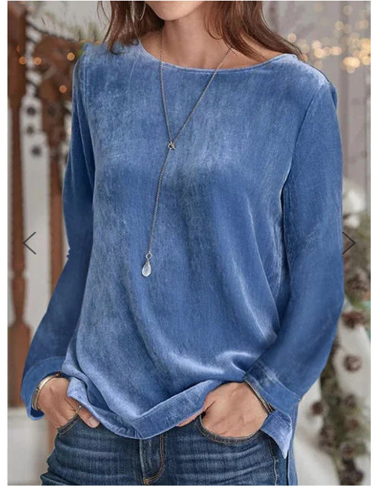 Women's Wear Solid Color Casual Round Neck Sweaters