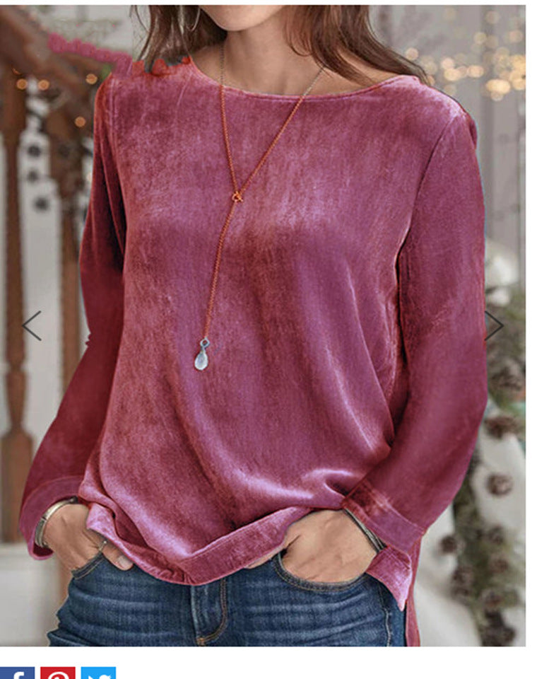 Women's Wear Solid Color Casual Round Neck Sweaters