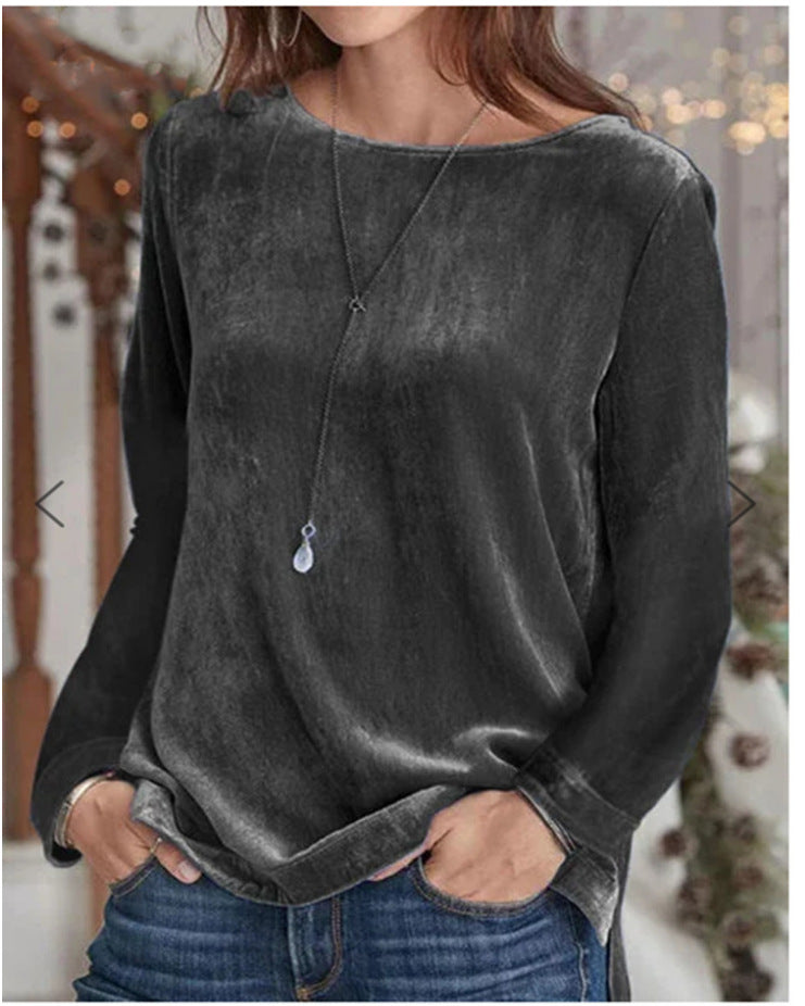 Women's Wear Solid Color Casual Round Neck Sweaters