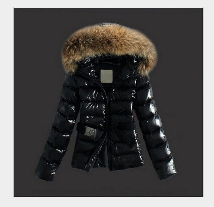 Winter Raccoon Big Fur Collar Fashion Slim Coats