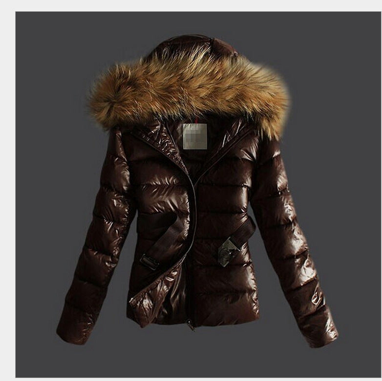 Winter Raccoon Big Fur Collar Fashion Slim Coats