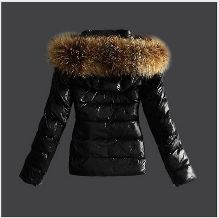 Winter Raccoon Big Fur Collar Fashion Slim Coats