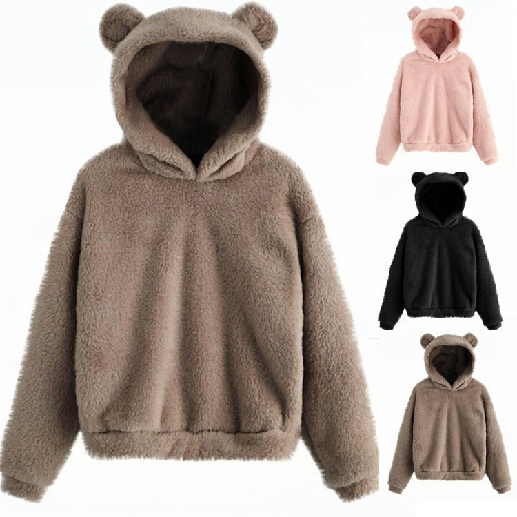 Creative Trendy Fluffy Rabbit Hooded Warm Sweaters