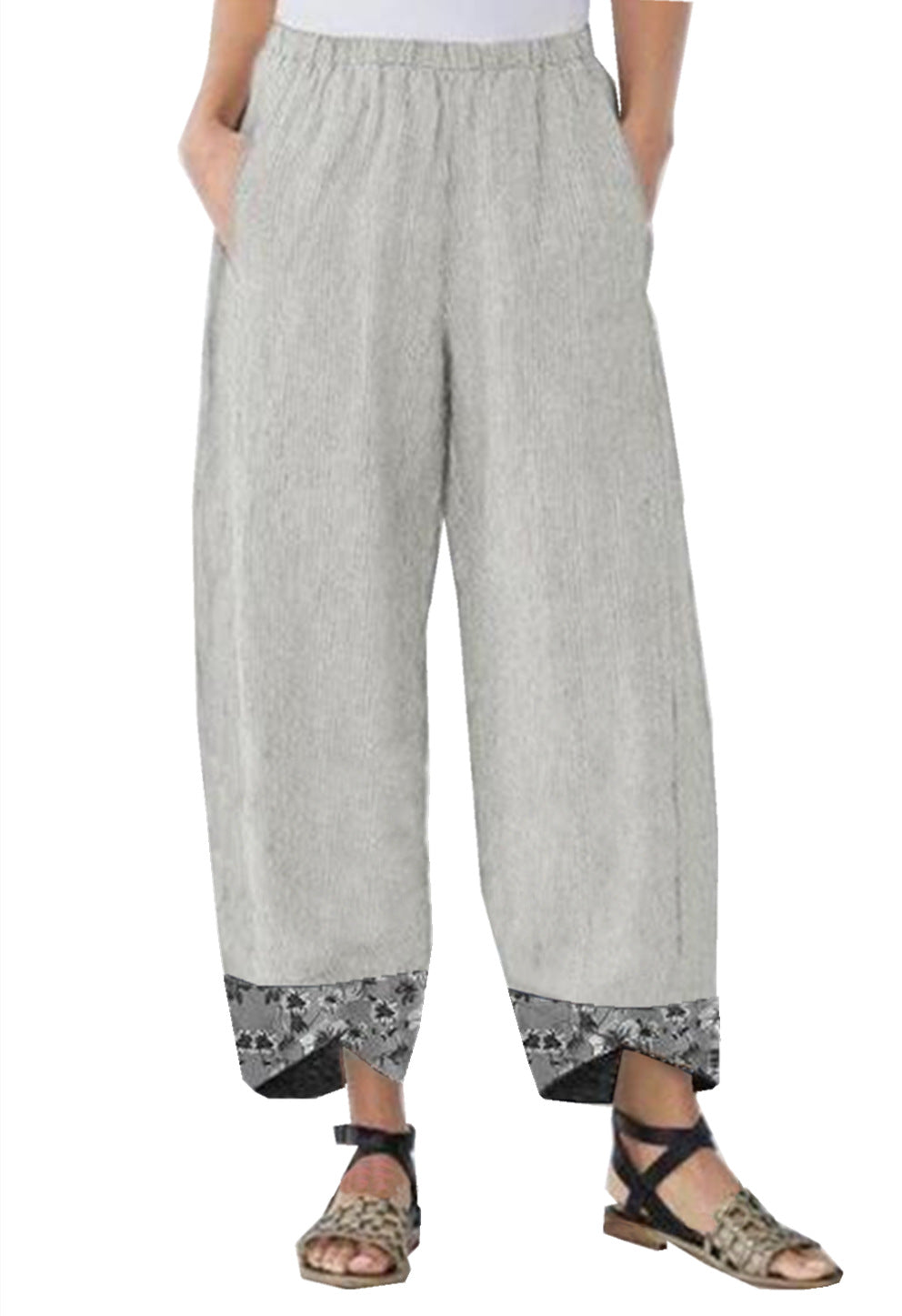 Slouchy Women's Printed Stitching Trousers Pencil Pants