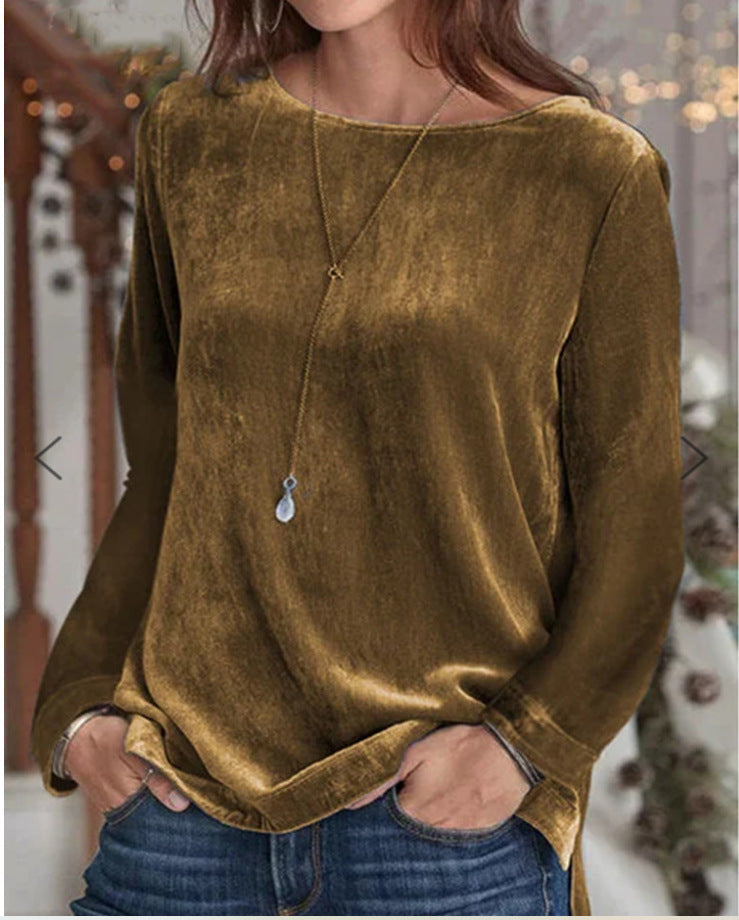 Women's Wear Solid Color Casual Round Neck Sweaters