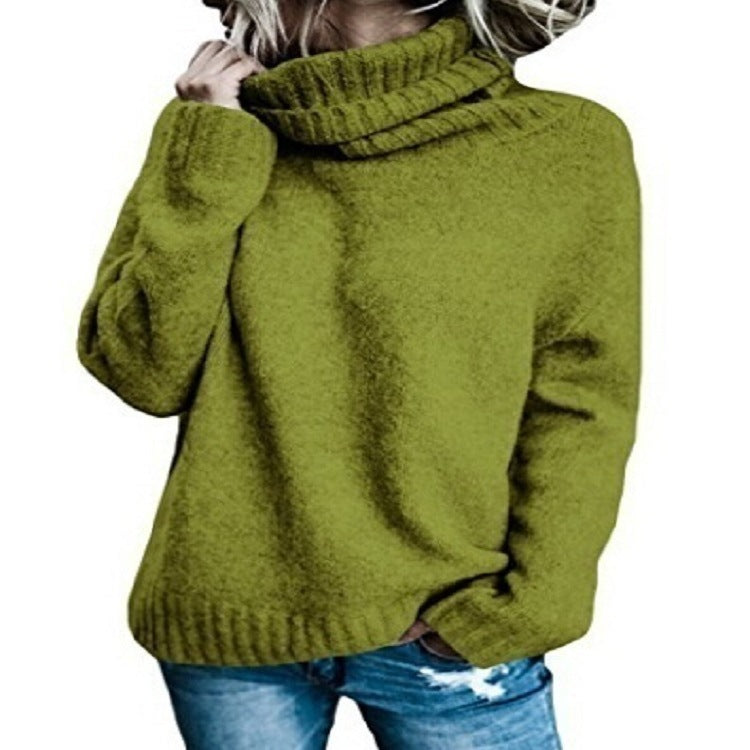 Women's Fashion Turtleneck Long-sleeved Pullover Knitted Sweaters