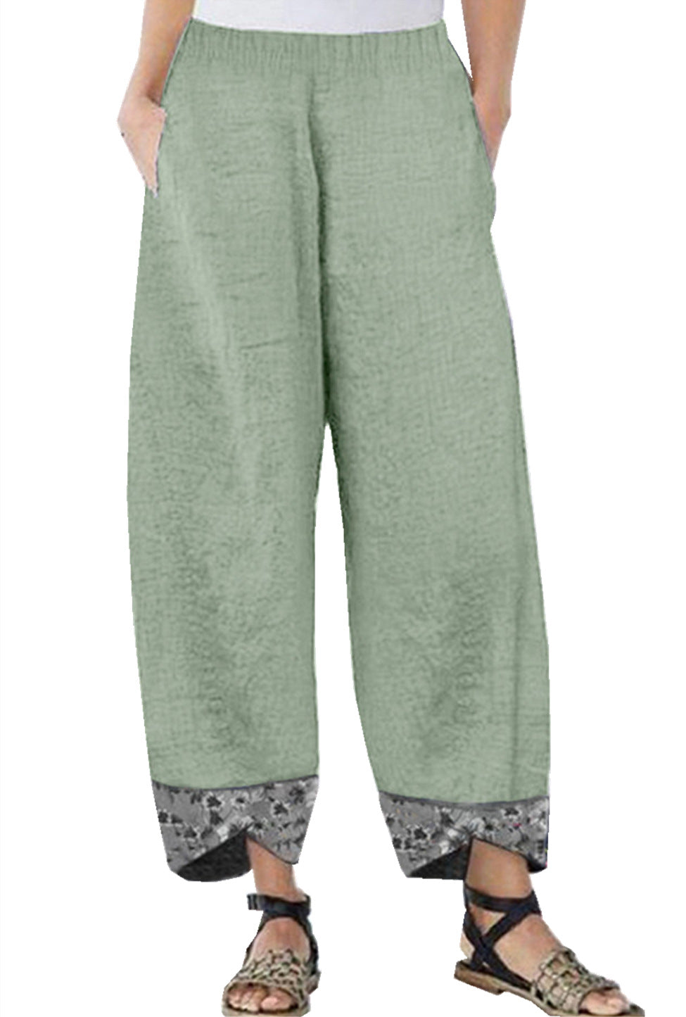 Slouchy Women's Printed Stitching Trousers Pencil Pants