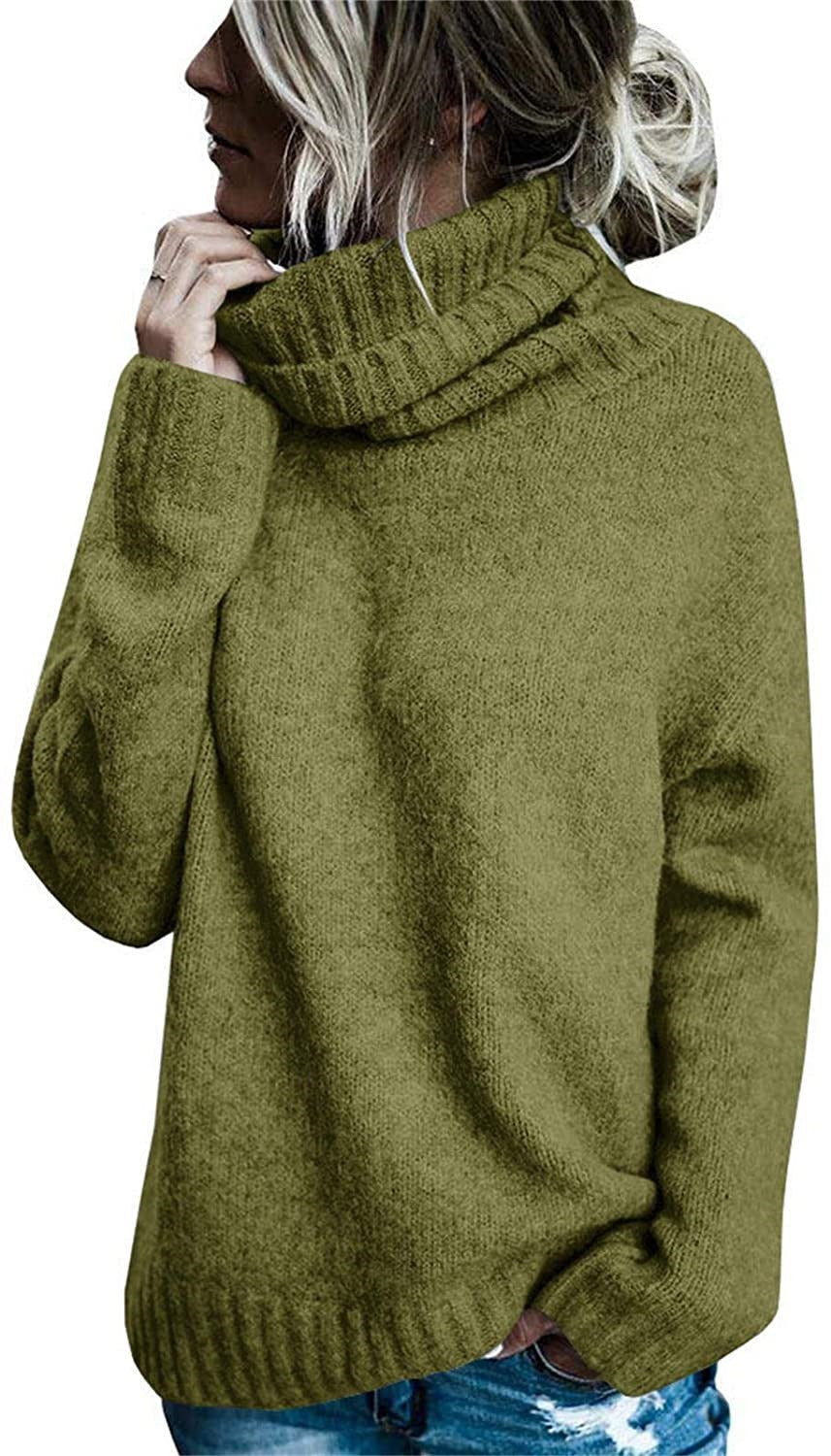 Women's Fashion Turtleneck Long-sleeved Pullover Knitted Sweaters