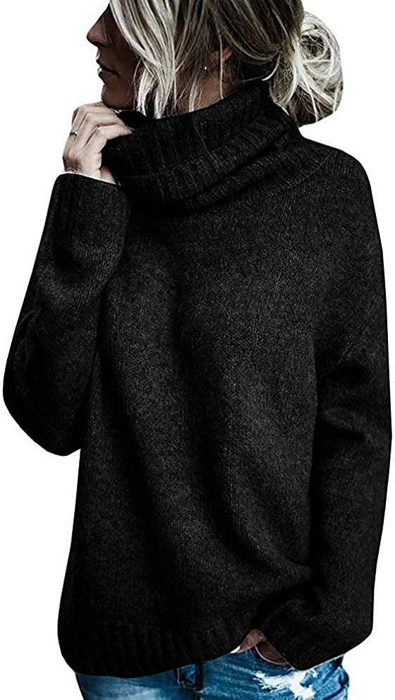 Women's Fashion Turtleneck Long-sleeved Pullover Knitted Sweaters