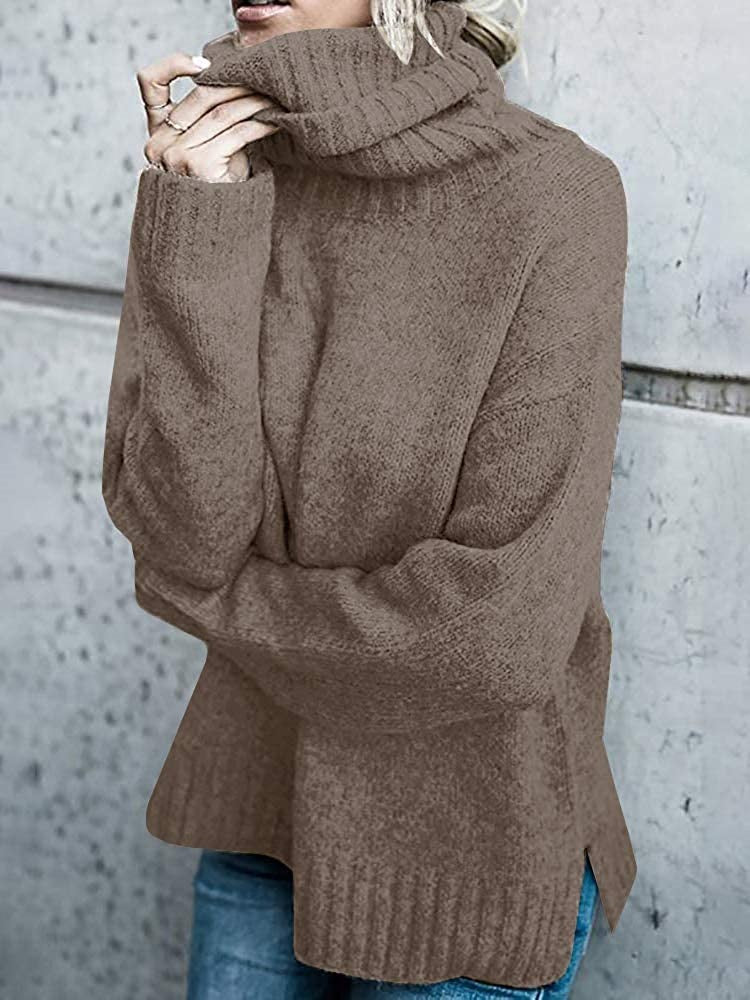 Women's Fashion Turtleneck Long-sleeved Pullover Knitted Sweaters