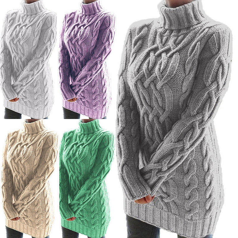 Women's Two Lapel Retro Thick Line Twist Sweaters