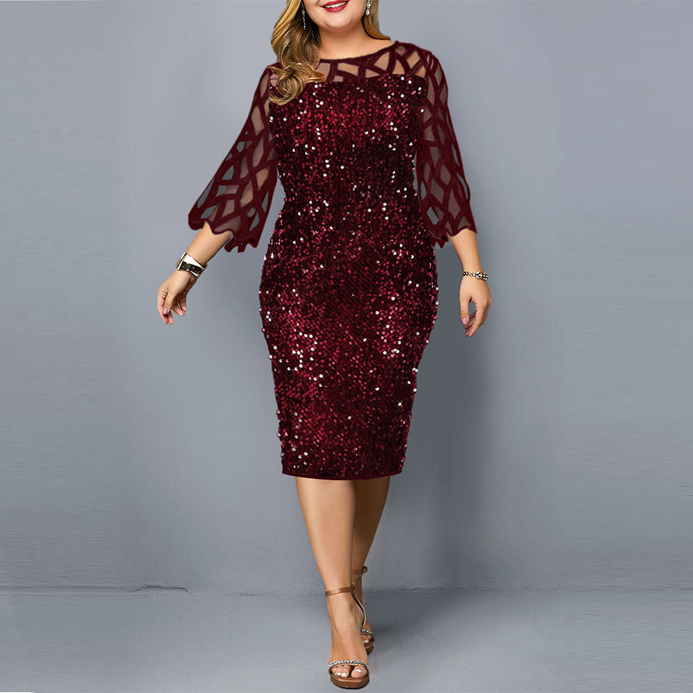 Women's Personalized Sequin Design Large Color Dress Dresses