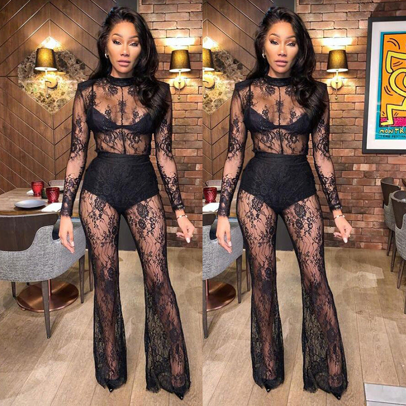 Unique Stylish Classy Lace Sexy Nightclub Pants