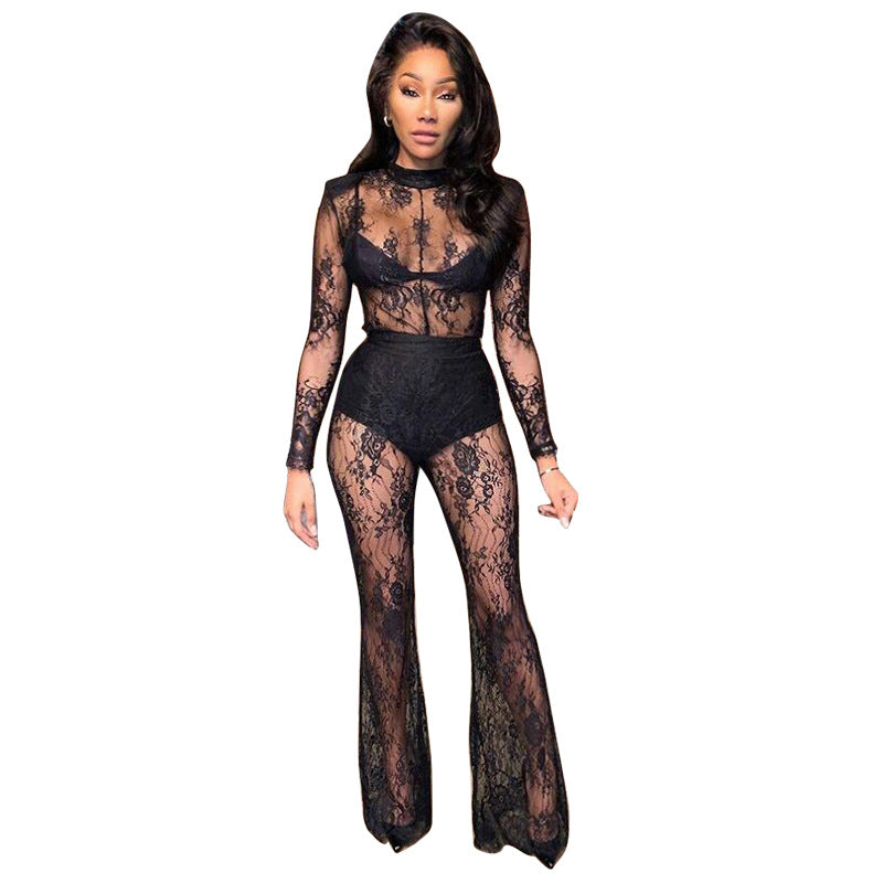 Unique Stylish Classy Lace Sexy Nightclub Pants