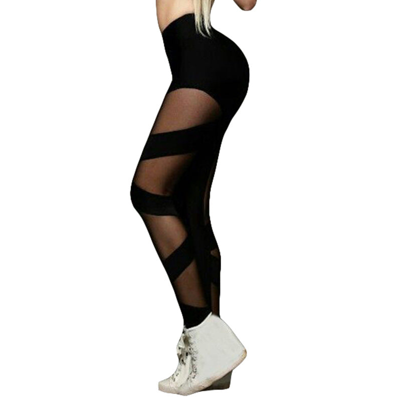 Stitching Cross Sports Sexy Yoga High Leggings