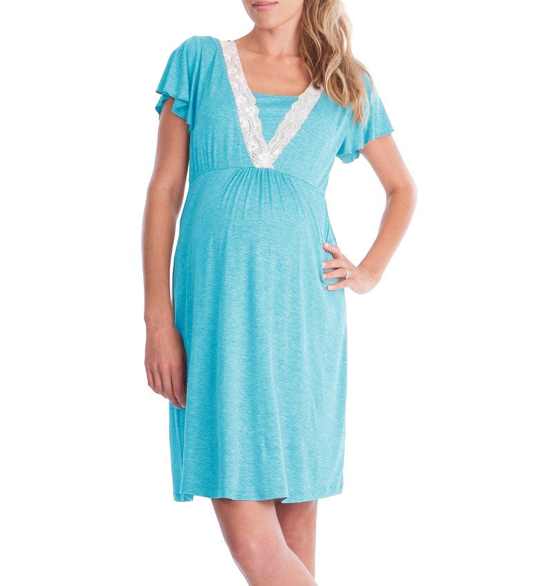 Women's Stitching Multifunctional Mother Nursing Pregnant Pajamas Dresses