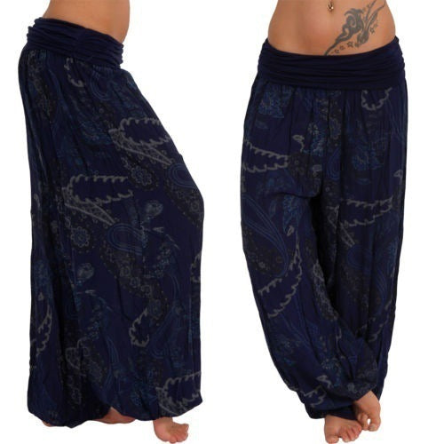 Versatile Digital Printing Long Wide-leg Casual Pants