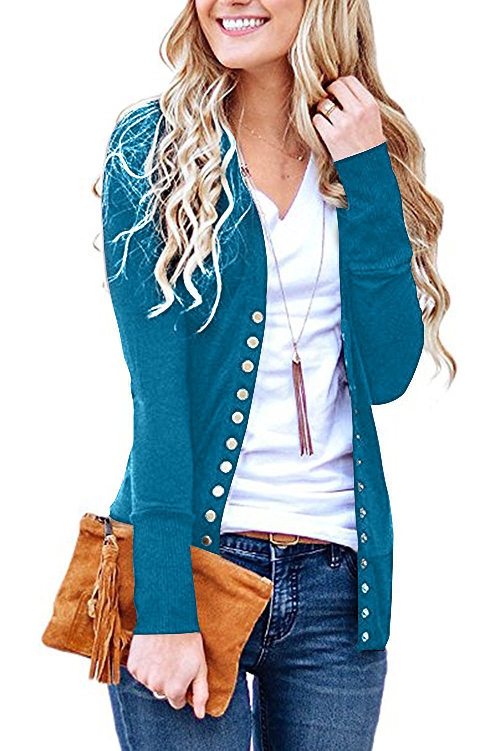 Spring Solid Color V-neck Long Sleeve Coats