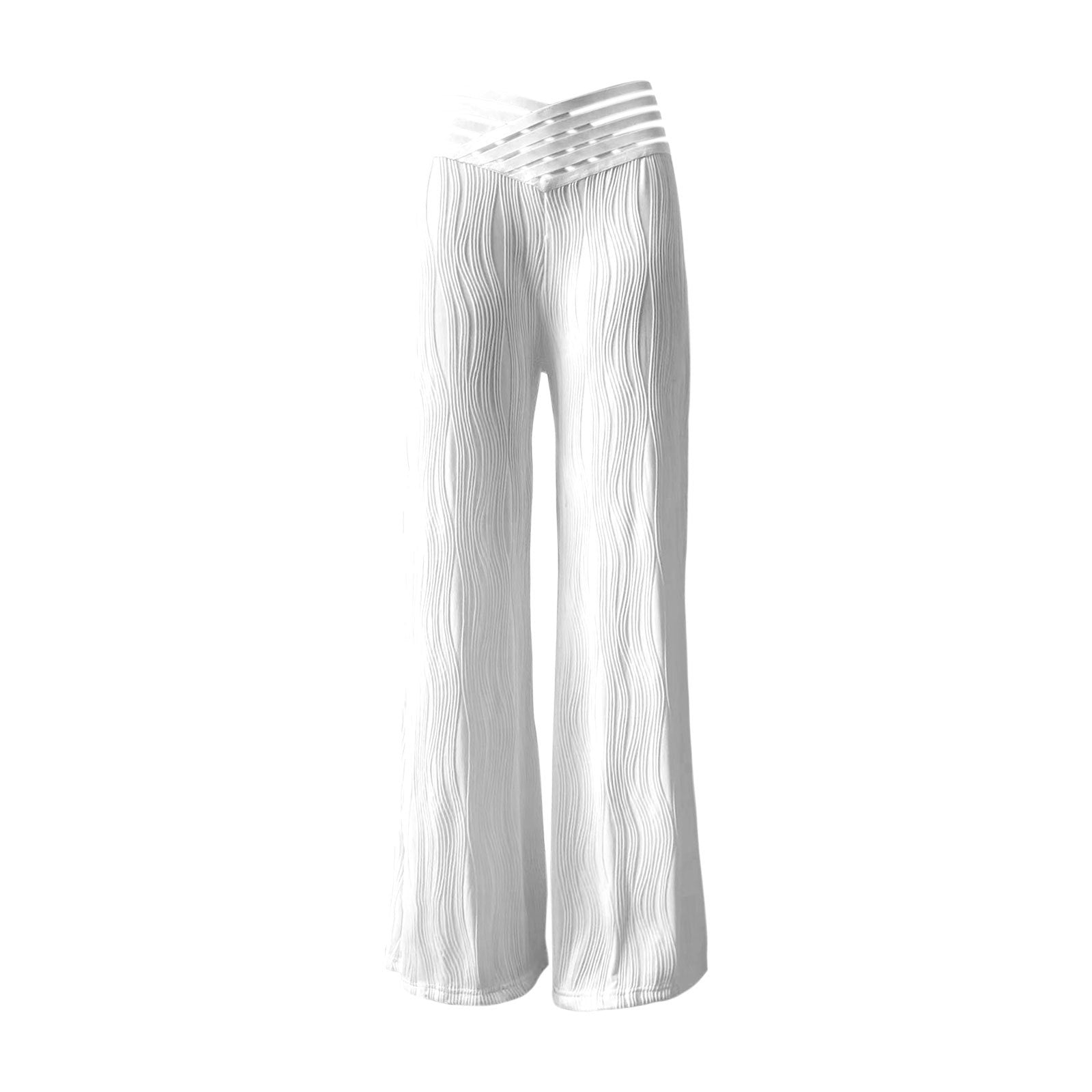 Women's Draping Pleated Hollow Water Ripple Wide Pants