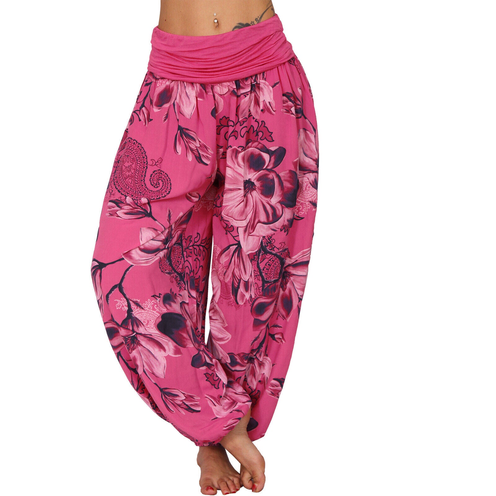 Women's Printed Loose Casual Wide-leg Trousers Pants