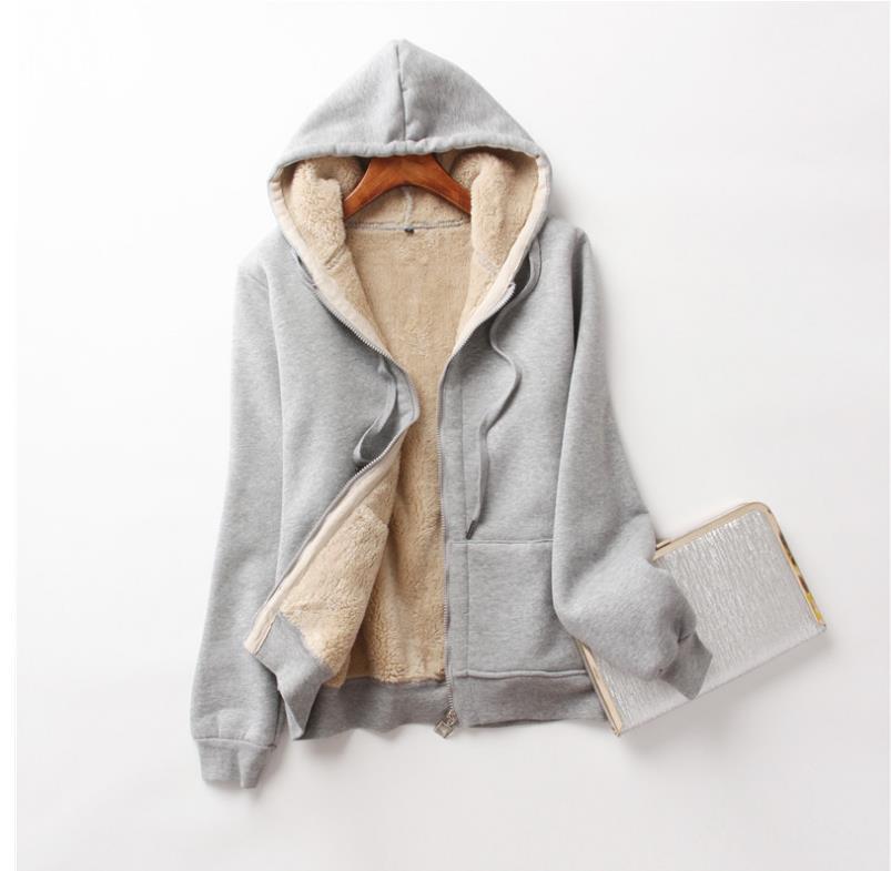 Women's Hooded Long Sleeve Solid Color Hoodie Coats