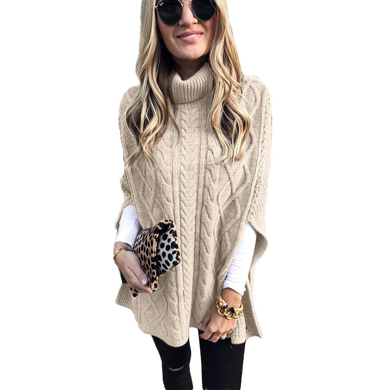 Women's Turtleneck Solid Color Street Hipster Loose Sweaters